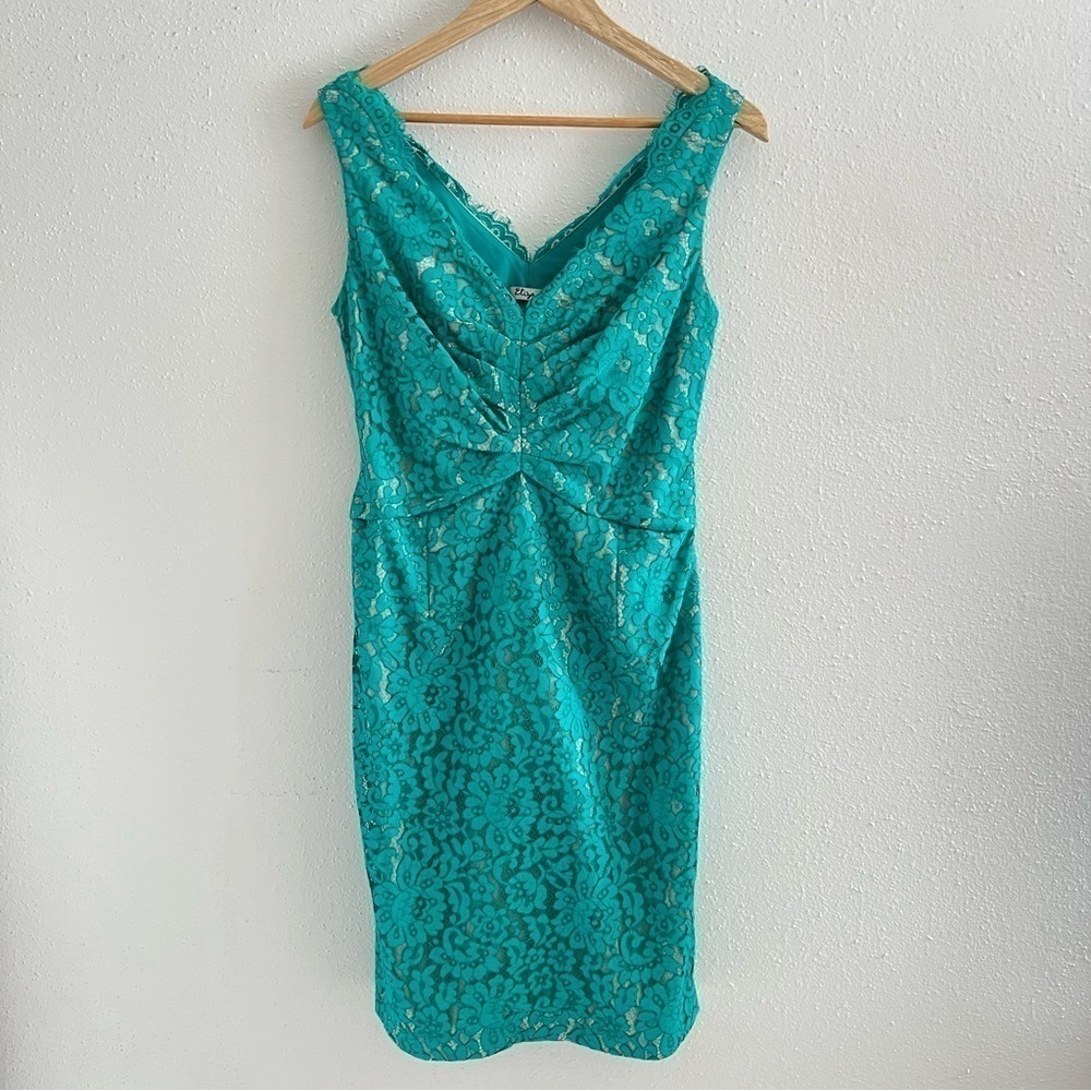 Eliza J Lace Overlay Sheath Dress